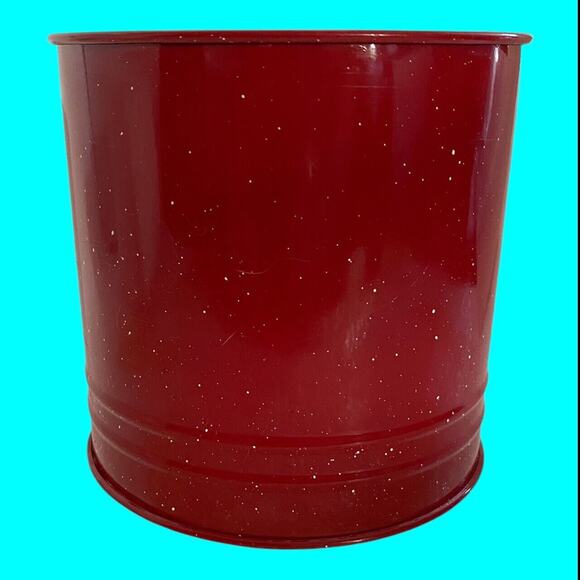 Stainless Steel Flour Sifter Spring Form Red Speckled Hand Held Squeeze Handle - Picture 4 of 4